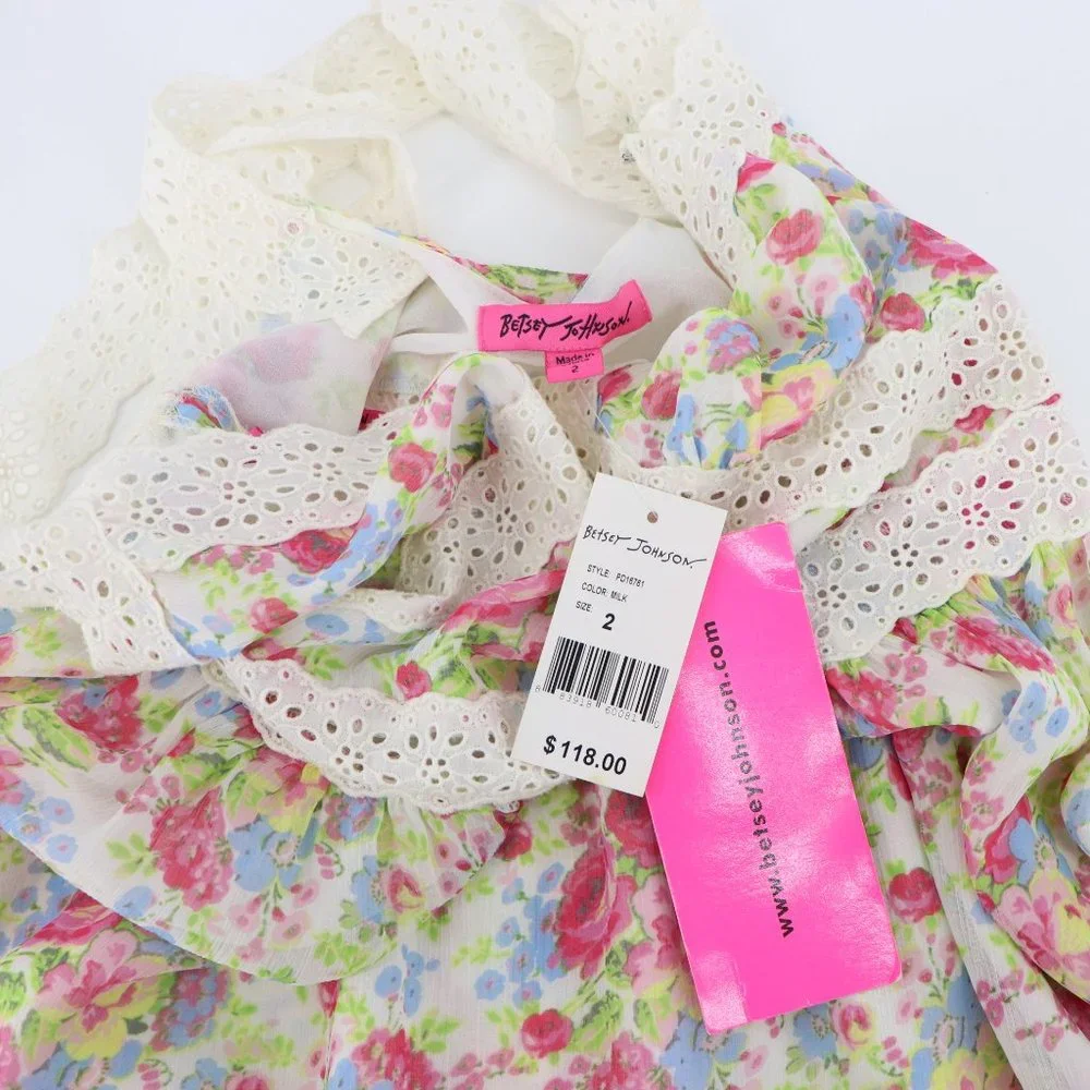 SOLD - NWT Betsey Johnson Floral Mini Dress - Picture 9 of 14